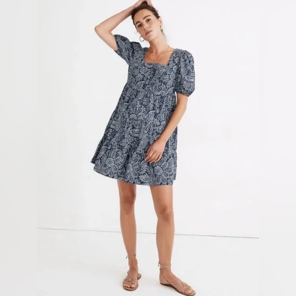 Madewell Blue Floral Mini Dress